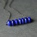 Lapis Necklace, Faceted Lapis Lazuli Necklace, Oxidized Sterling Chain Necklace, Under 50, Gemstone Necklace, Olympian Blue
