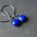 Blue Lapis Earrings, Faceted Lapis Briolette Earrings, Lapis Lazuli Sterling Silver Earrings, Under 50
