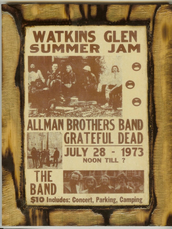 Grateful dead allman brothers band wooden plaque