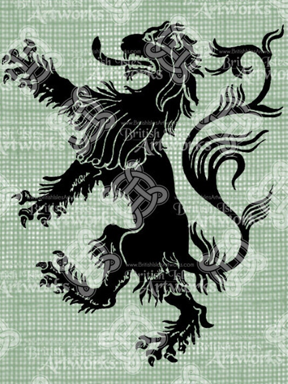 Digital Download Rampant Lion Scottish Icon, digi stamp, digital stamp, Antique Illustration ...