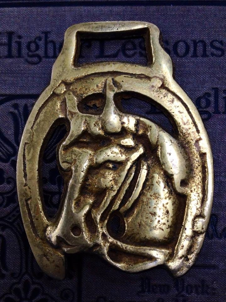 Horse brass brasses english vintage equestrian talisman