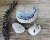 Whale Beach Pebble Art Hand painted Whale, natural Zen stones