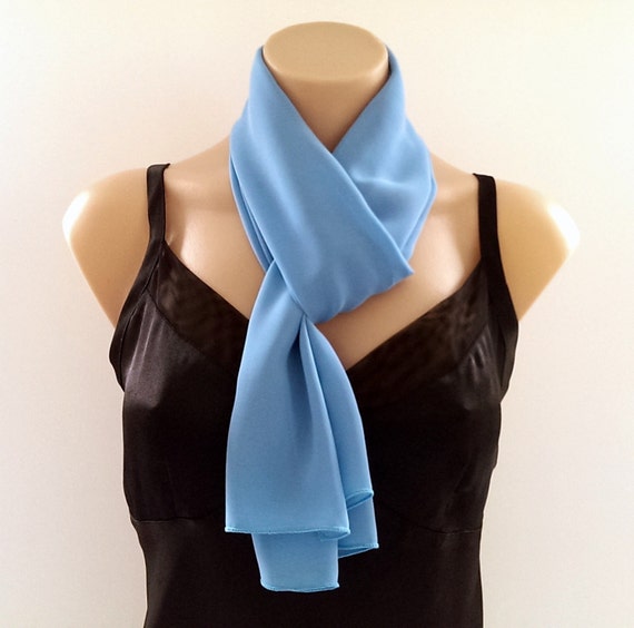 Crystal Blue Skinny Scarf by AllSeasonsBoutique on Etsy