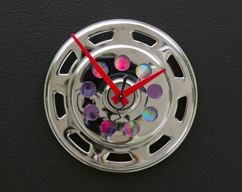 bike clock, bike parts clock, upcycled bike clock, wall clock, industrial design clock, art wall clock, Recycled Bike Gear Guard Clock
