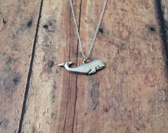 Whale necklace - whale jewelry, ocean necklace, fish necklace, whale pendant, sperm whale necklace, silver whale necklace
