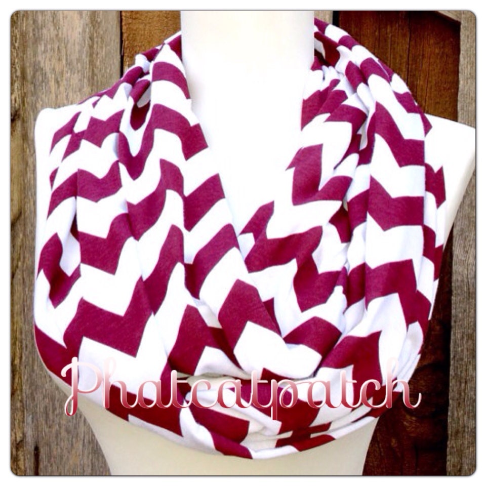 Maroon Chevron Infinity Scarf Scarves Harvard University