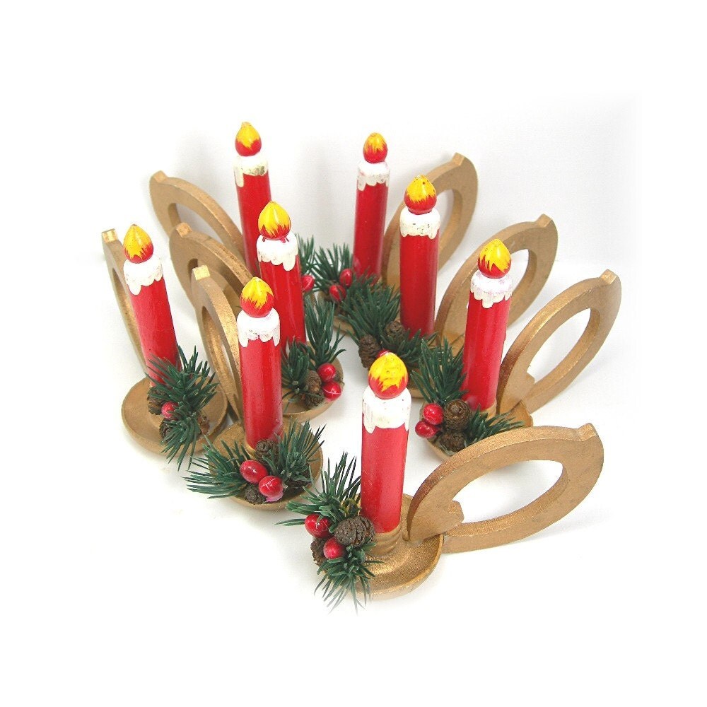 vera wood candle christmas ornaments set of 8 painted red vera wood candle christmas ornaments set of 8 painted red