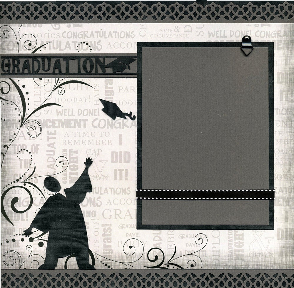 12x12 Premade Scrapbook Page Graduation