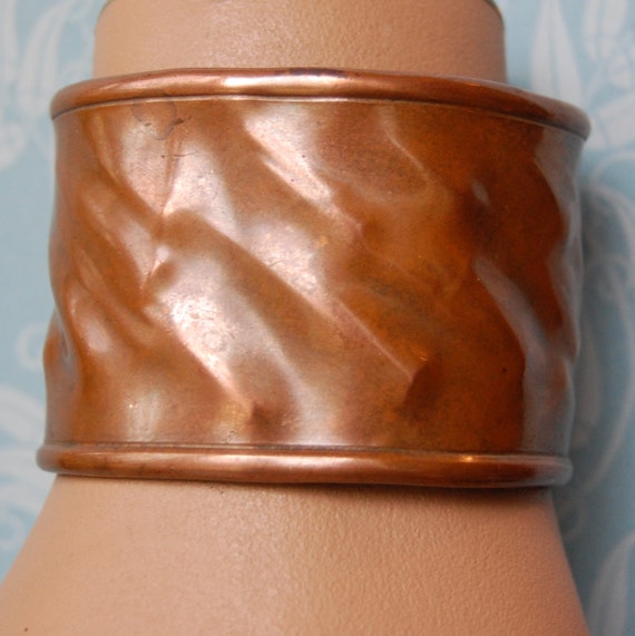 Signed Copper Cuff Allen Jacobsen 1970s Vintage by FeraliaVintage