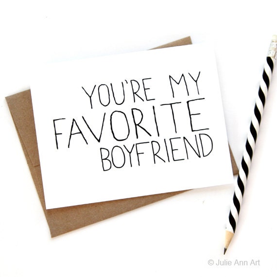 Card for Boyfriend You're My Favorite Boyfriend
