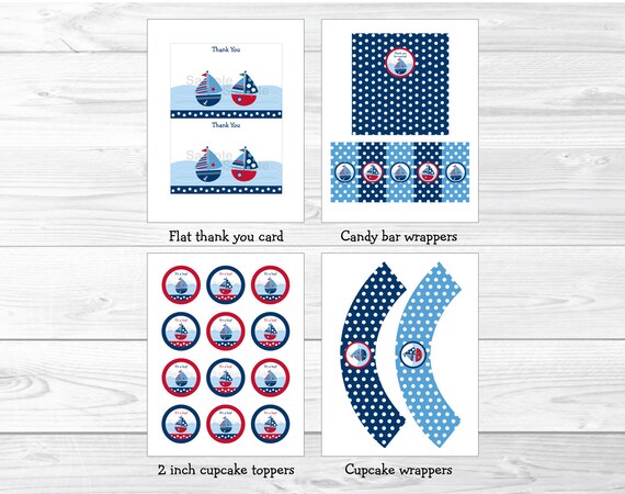 Sailboat Baby Shower Party Package INSTANT DOWNLOAD Il_570xn