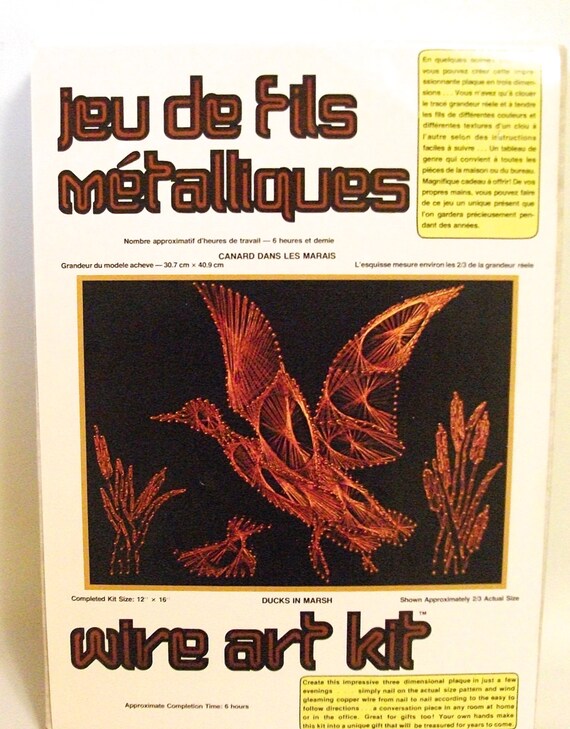 Vintage Wire Art Kit Ducks in Marsh NEVER USED Craft