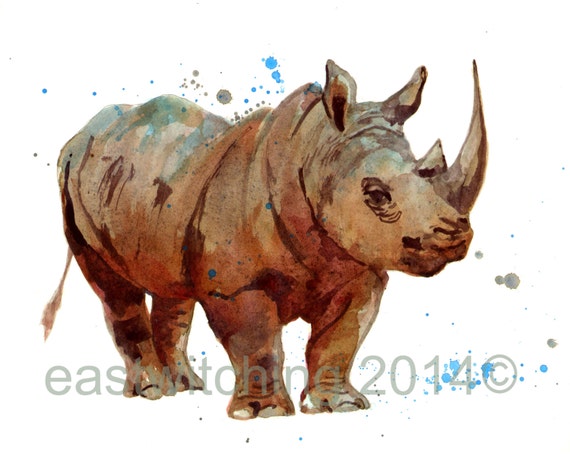 RHINOCEROS Print safari animals safari art wildlife African