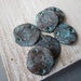 Patinaed Metal casting connector flat round organic freeform rustic link - green patina finish on bronze - 14 mm / 6 pcs - 5amk37