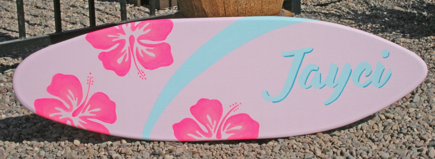 Mini surfboard wall art beach decor personalized