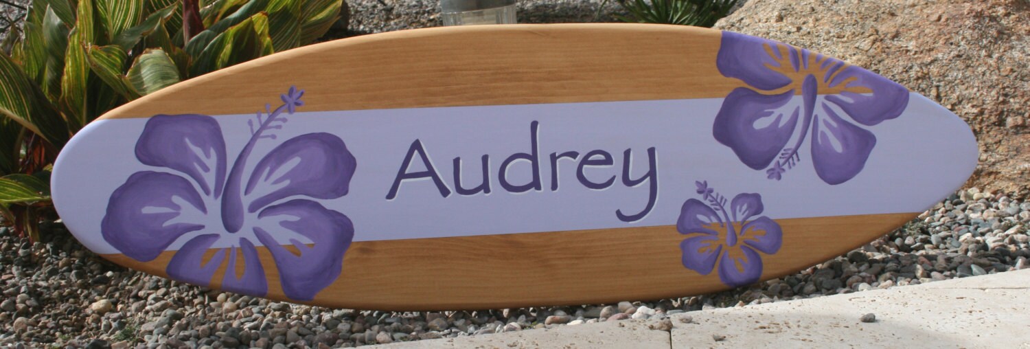 Mini surfboard wall art beach decor personalized
