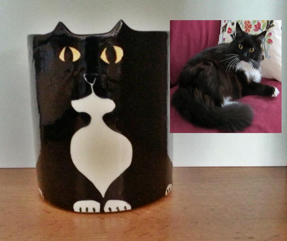 Custom Cat pottery planter made to order ceramic pet decor HM