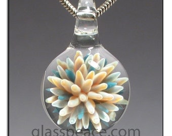 Sea Anemone Lampwork Pendant glass jewelry focal necklace bead - Glass Peace glass jewelry (6002)
