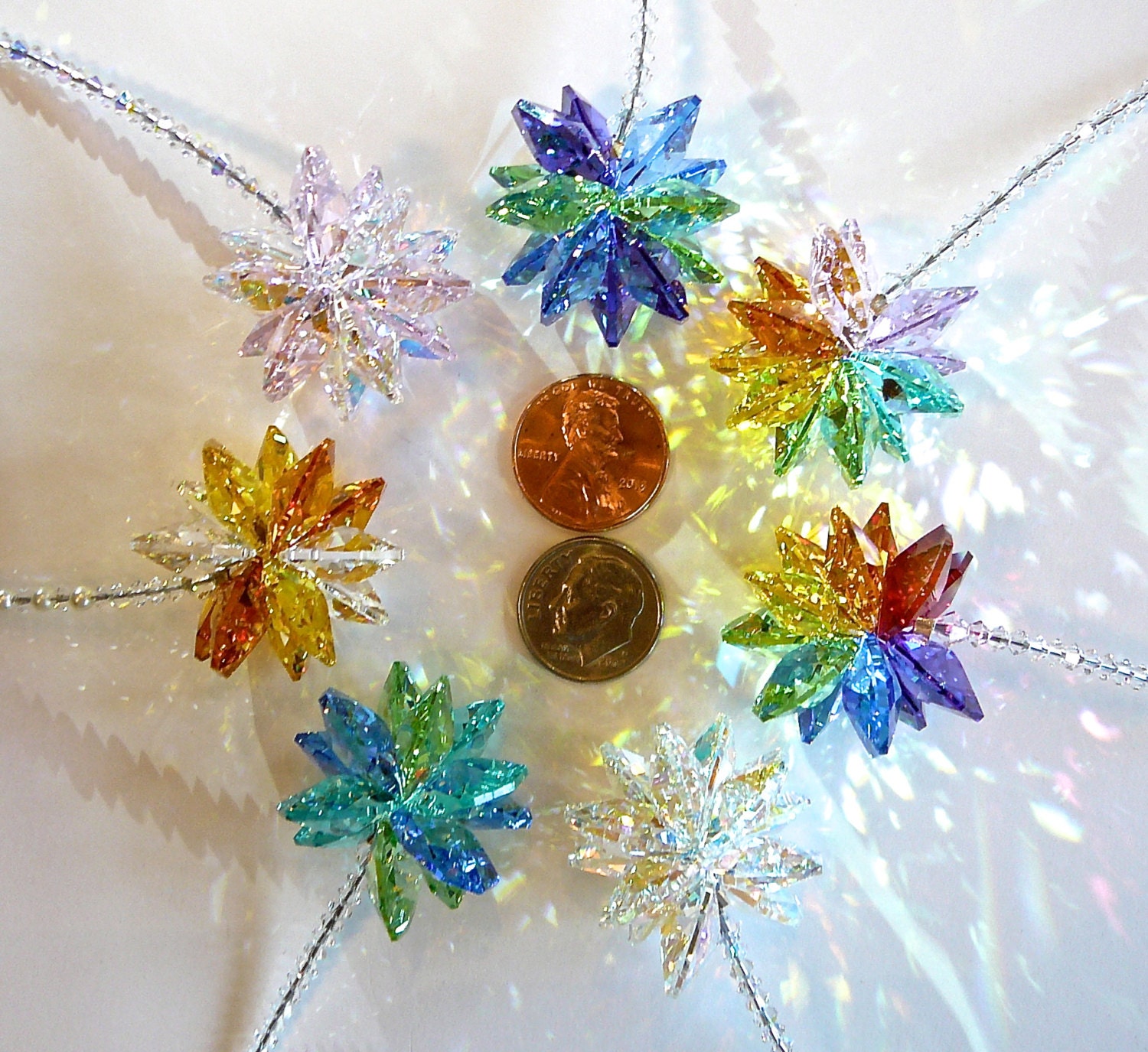 Rear View Mirror Accessories Crystal Car Charm Suncatcher