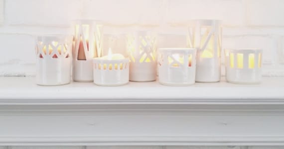 Art Event at KCC Pre-Order - White Candle Holders