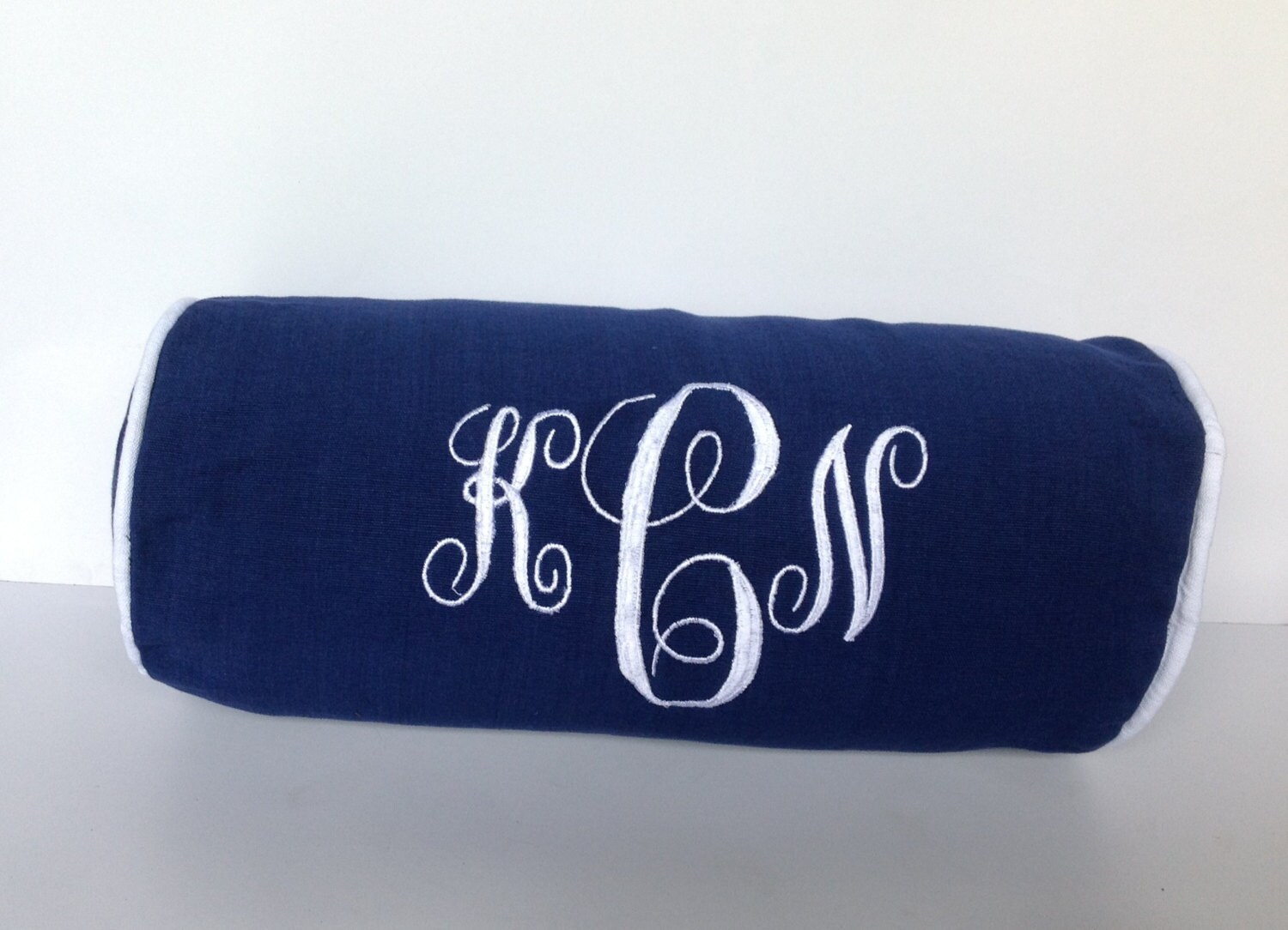 bolster Monogram pillow Neck Roll Pillows Neck by Snazzyliving