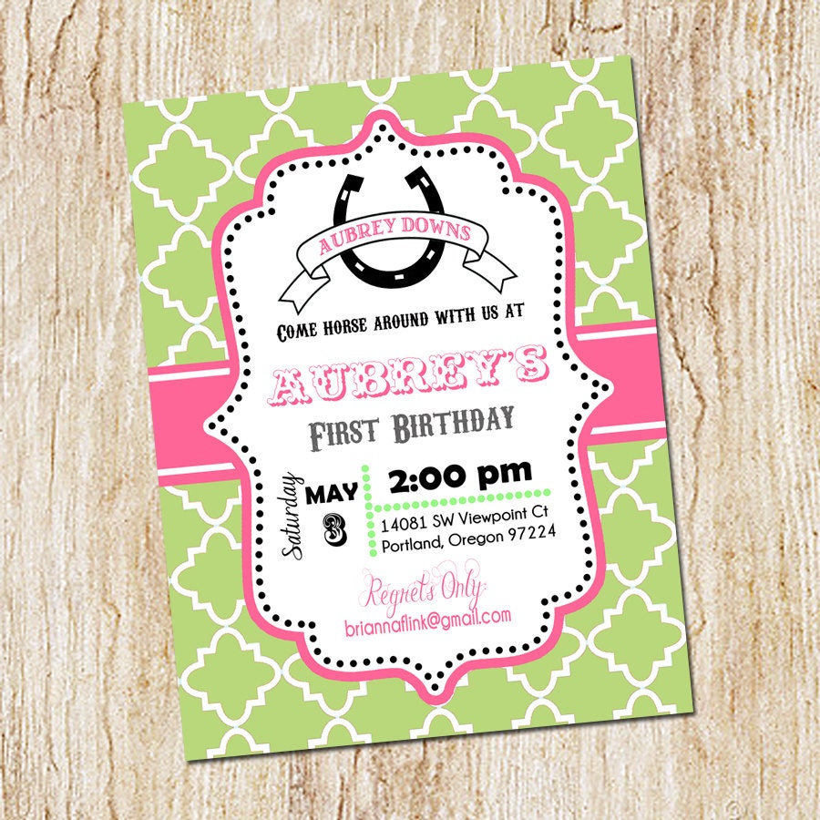 Derby party invitation Horse Invitation Horse birthday