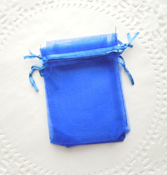 Cobalt Blue Fabric Favor Bags / Blue treat bag by charmingladies3