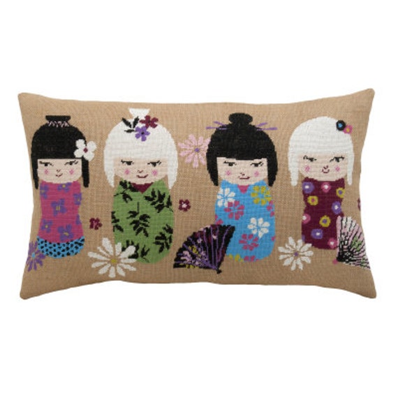 Needlepoint pattern KOKESHI DOLLS cross