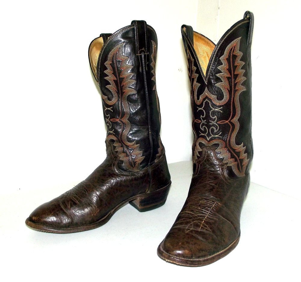 Two tone brown cowboy Boots Justin brand size 10.5 D or