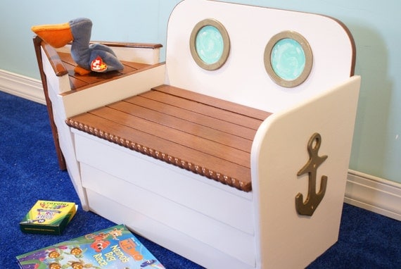 Toy Box Toy ChestNautical Toy Box FREE SHIPPING by ...