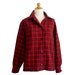 French Vintage 60s Red Plaid Blouse