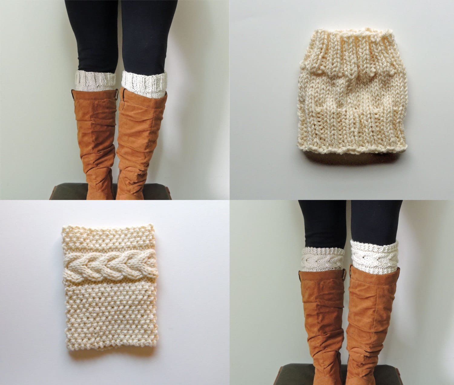 2 Knitting Patterns Grace Cable Boot Cuffs Knitting by ...