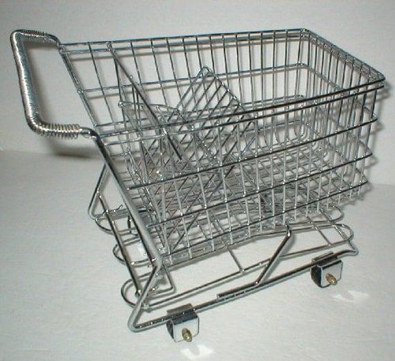 Metal Toy Shopping Cart Miniature