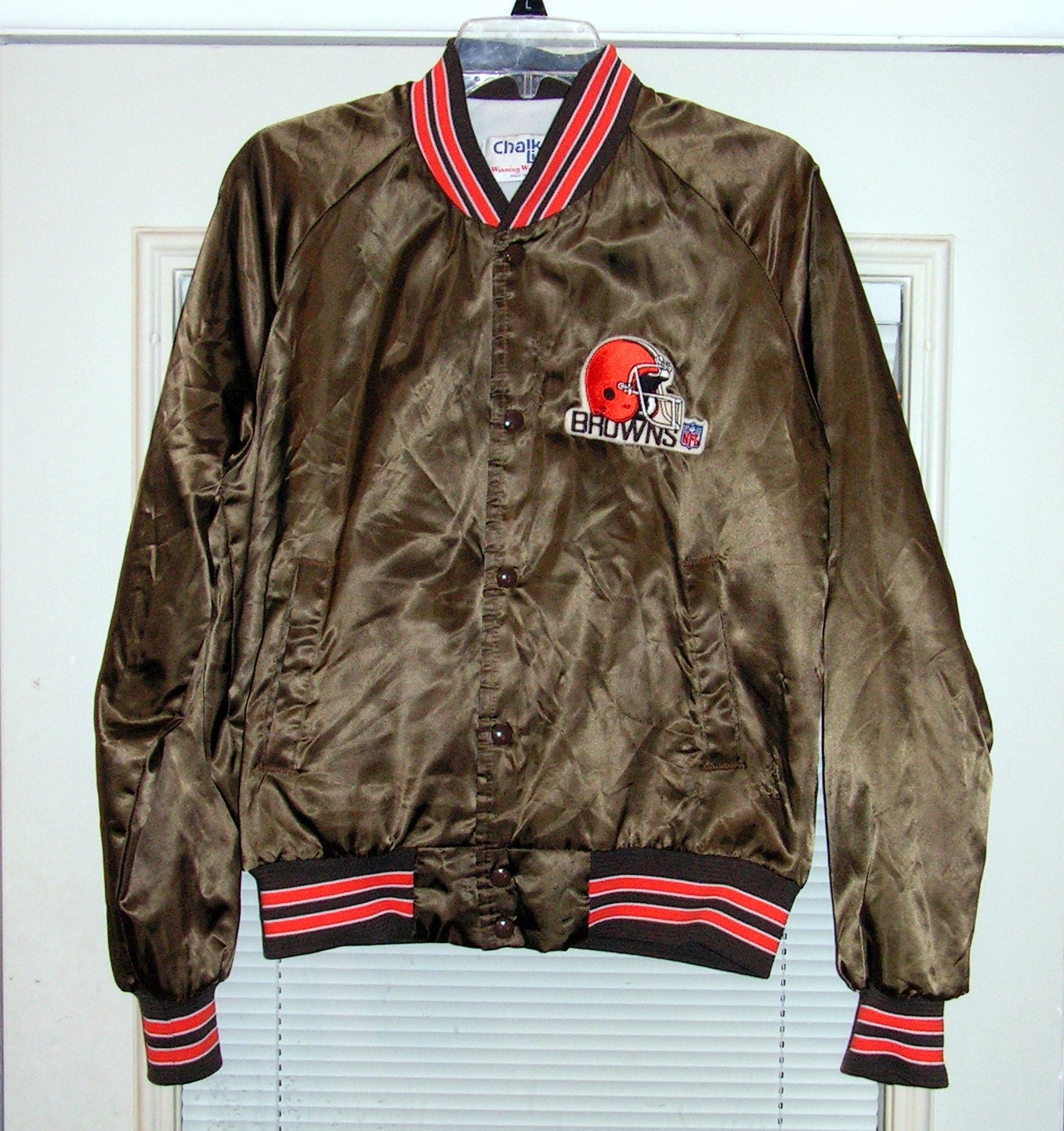 Vintage Satin Jacket Cleveland Browns NFL Size Medium Starter