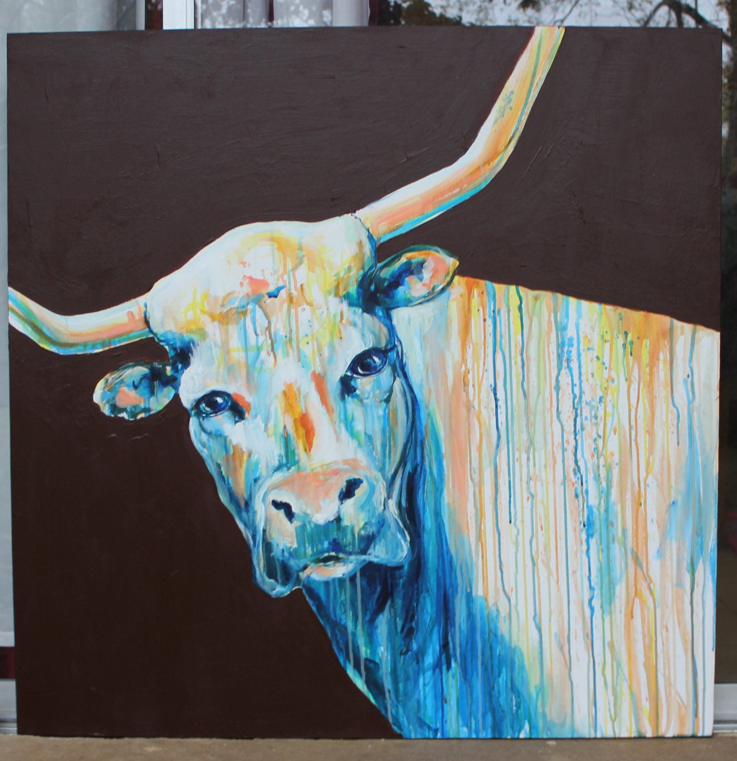 CUSTOM Original Longhorn Painting Commission by JenniferMoreman