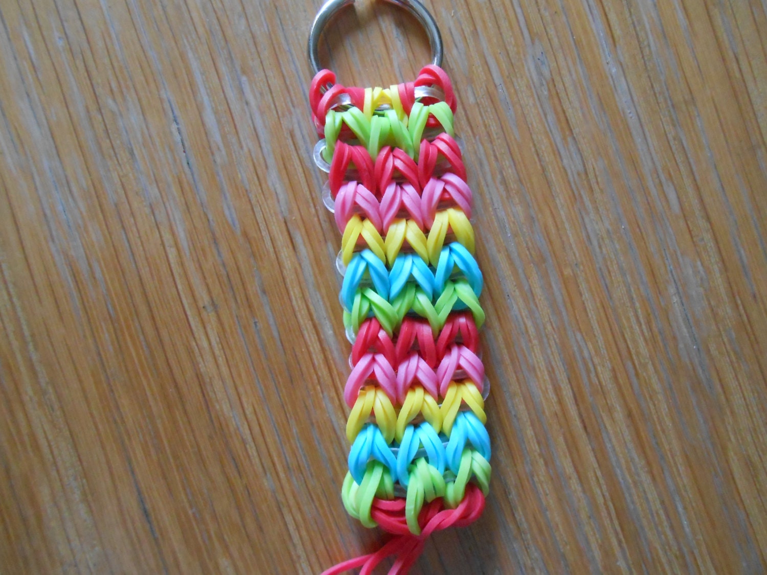 Rainbow Loom Rubber Band Keychain Backpack Tag by SashaMCrafts