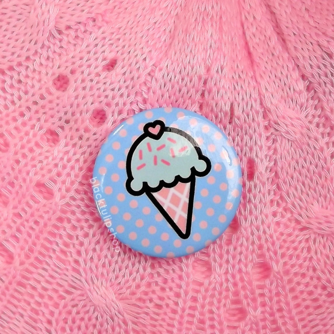 Kawaii Badge Ice Cream Badge Pastel Button Fairy Kei Sweet