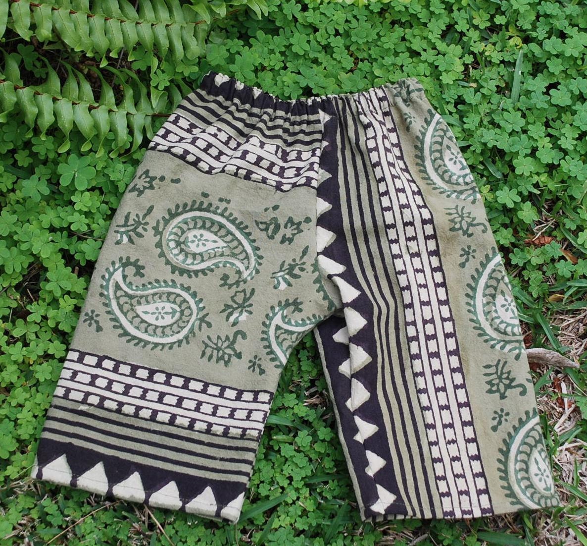green hippie pants