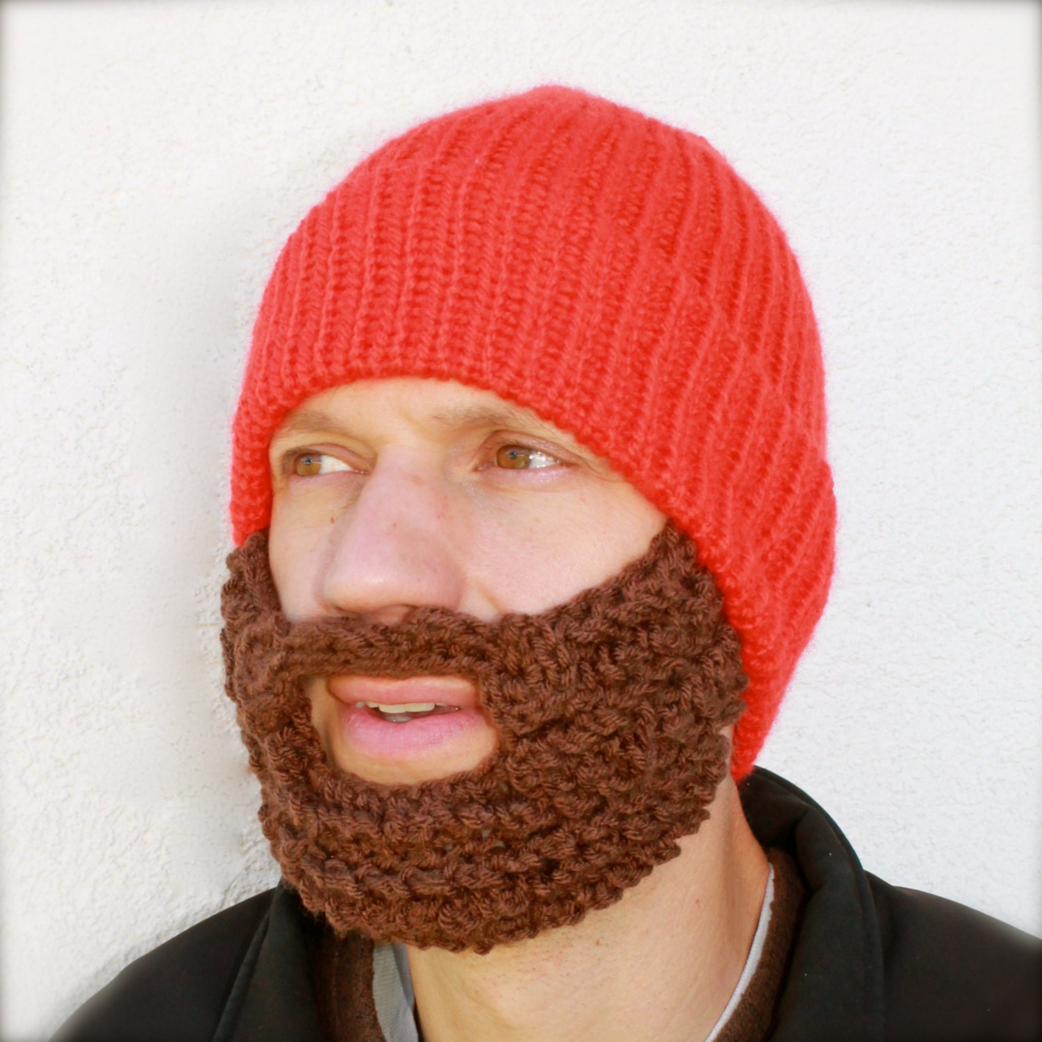 The Original Beard Beanie™ hunter orange bearded stocking hat