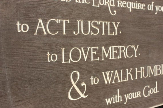 love cards handmade Micah RusticPineDesigns Mercy Love Justly Sign by 6:8 Act Walk
