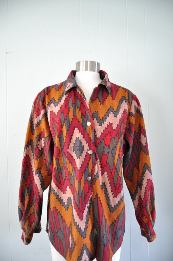Vintage Western Blouse by Blair Native American Indian Design