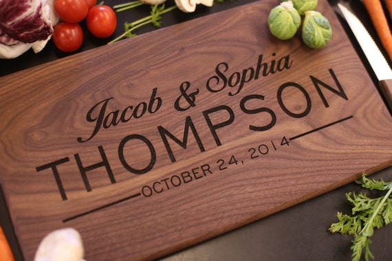 Personalized Cutting Board Newlyweds Christmas Gift Bridal Shower Gift Wedding Gift Engraved (Item Number MHD20017) by braggingbags