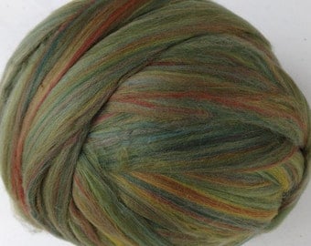 Merino Wool Roving for Spinning and Felting, Wool Roving, Felting Wool, Ashland Bay Roving - Sage Multi-color - 8 oz