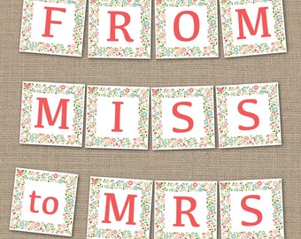 Printable Bridal Shower Banner - Digital Instant PDF download