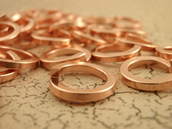 50 Custom Handmade Square Solid Copper Jump Rings 12 14