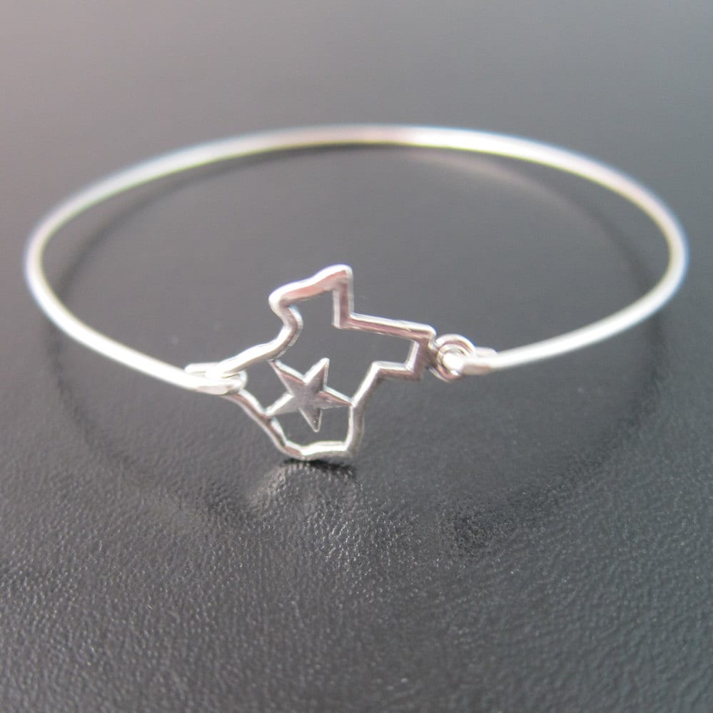 Sterling Silver Texas Bracelet State of Texas Jewelry Texas