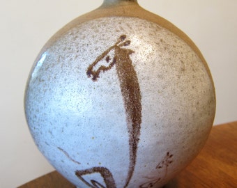 SALE vintage signed NW studio potter vase MCM giraffe