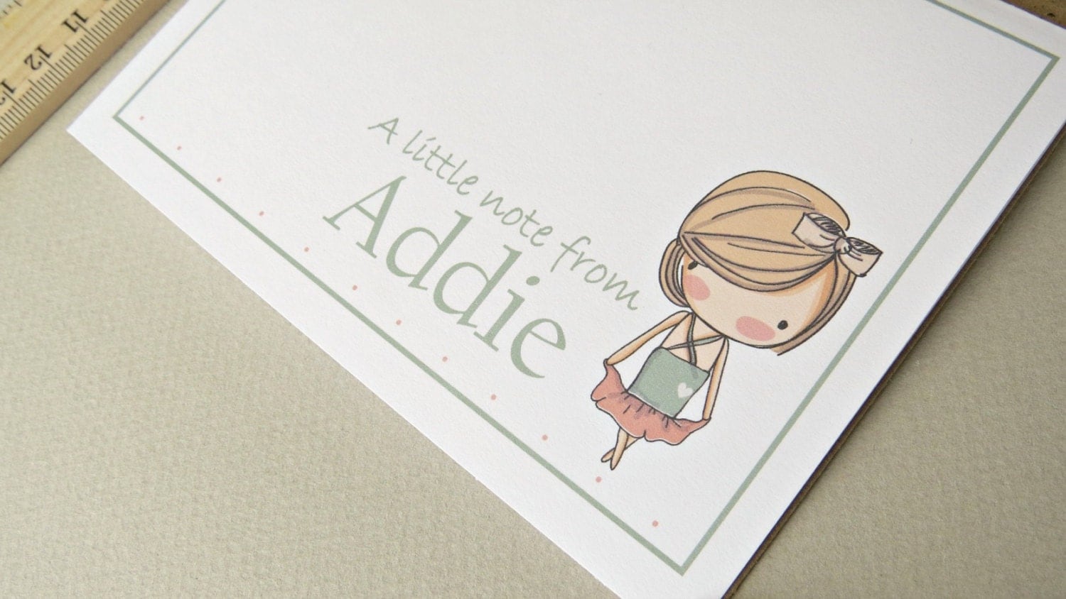 Sweet Little Girl Personalized Stationery Set of 8 with