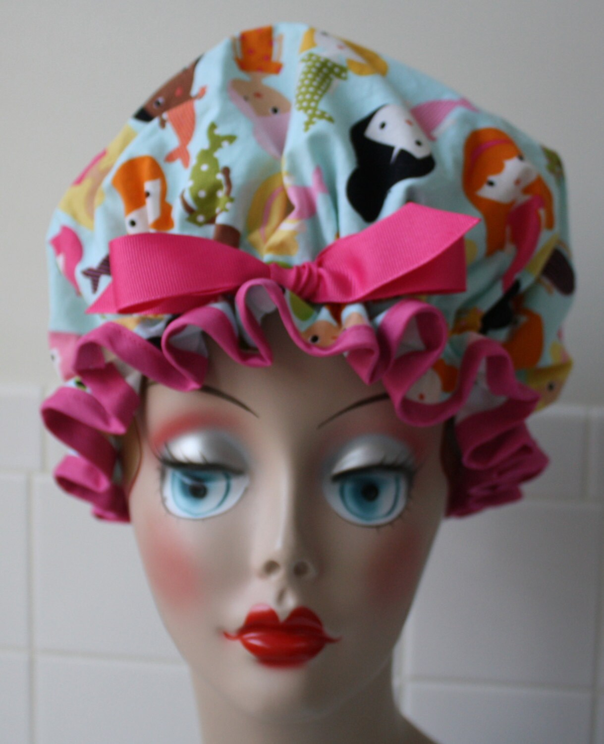 Shower Cap Women's Waterproof Washable Splash