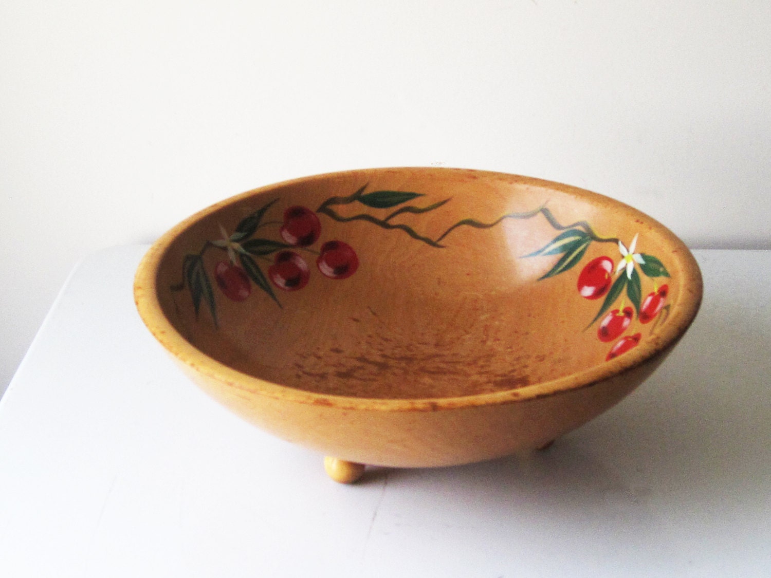 RESERVED for Dawn / vintage wooden footed bowl primitive